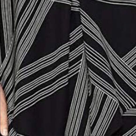 BCBGMAXAZRIA Sleeveless Cascade-Ruffle High-Low Dress Black White Optic XS - Picture 7 of 8